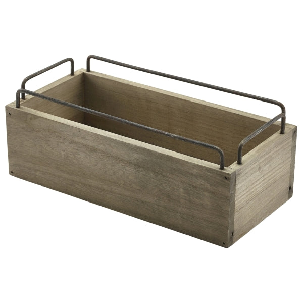 Industrial Wooden Crate 25 x 12 x 9.5cm pack of 1