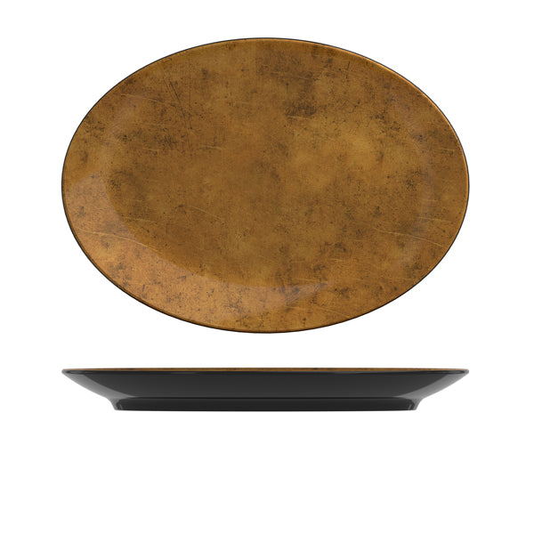 Copper/ Black Utah Melamine Platter 34.5 x 25cm pack of 1