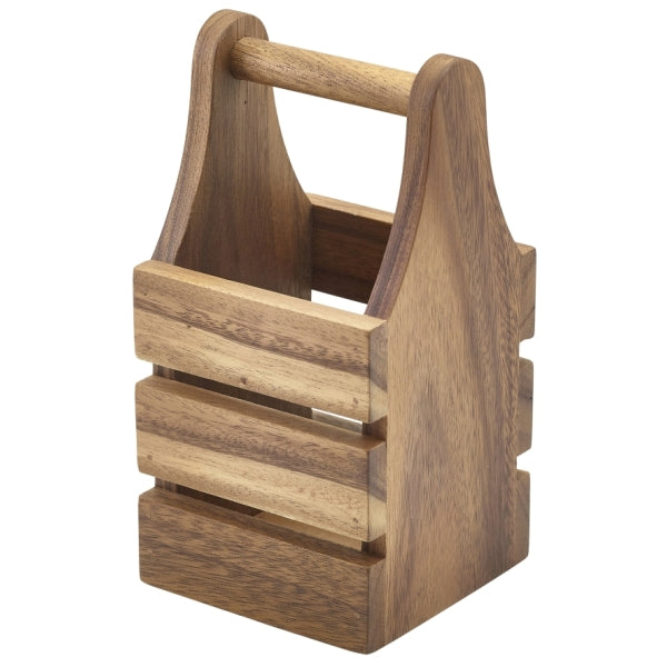 Acacia Wood Cutlery Holder 10 x 10 x 20cm pack of 1