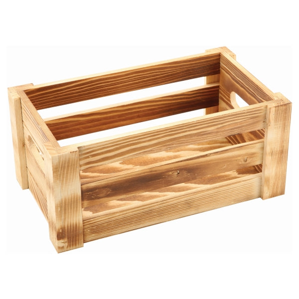 Genware Rustic Wooden Crate 27 x 16 x 12cm pack of 1