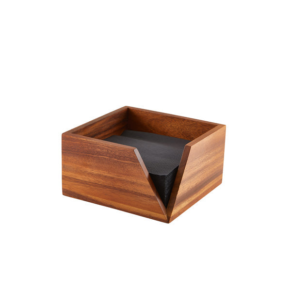 GenWare Acacia Wood Serviette Holder 18.6 x 10cm pack of 1