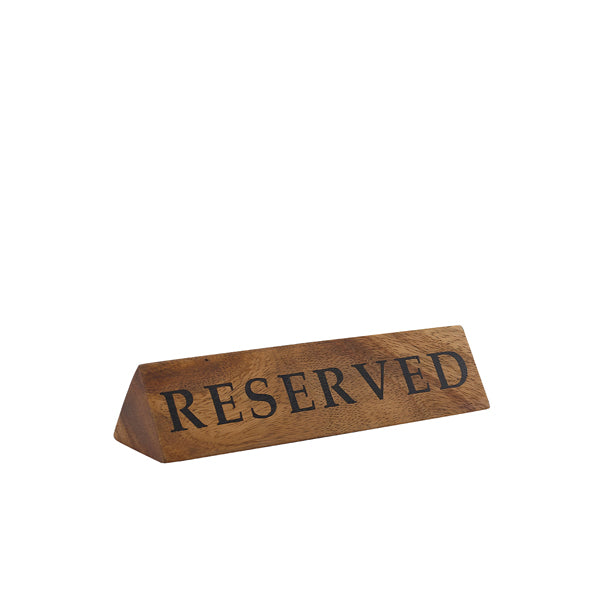 GenWare Acacia Wood Reserved Sign pack of 1