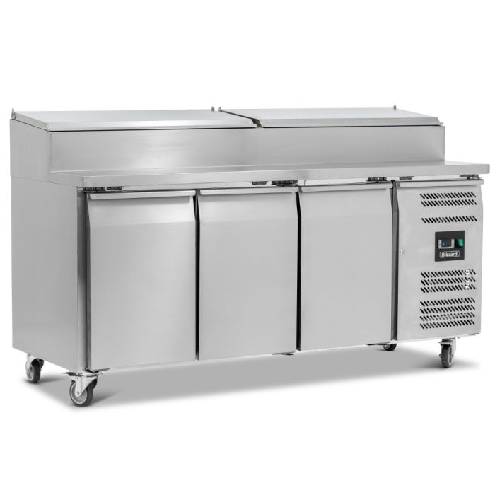 Blizzard Triple Door Refrigerated Prep Counter With Raised Collar