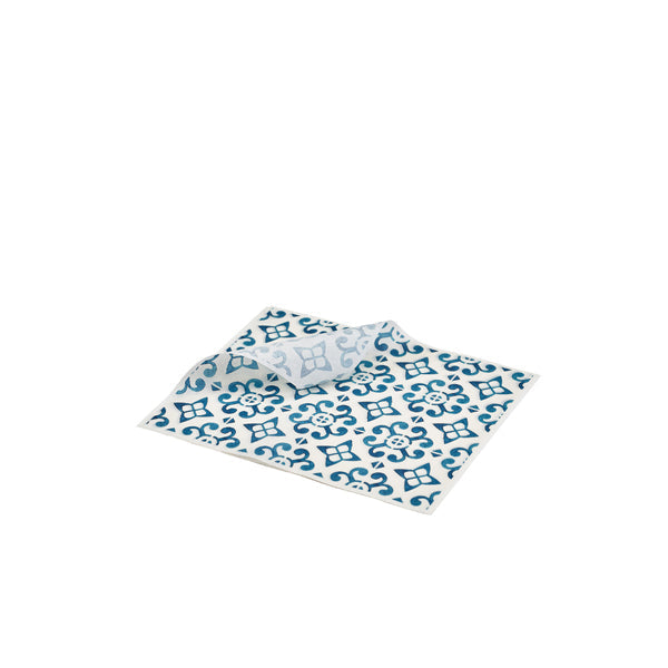 GenWare Greaseproof Paper Blue Mosaic 20 x 25cm pack of 1