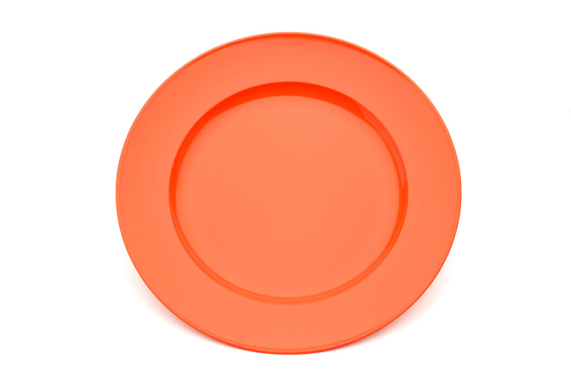 Large Orange Wide Rimmed Dinner Plate