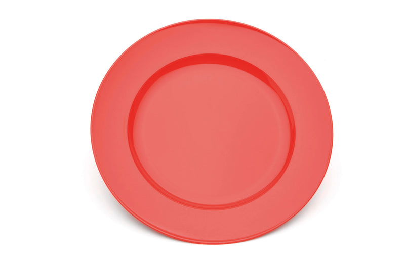 Large Red Wide Rimmed Dinner Plate