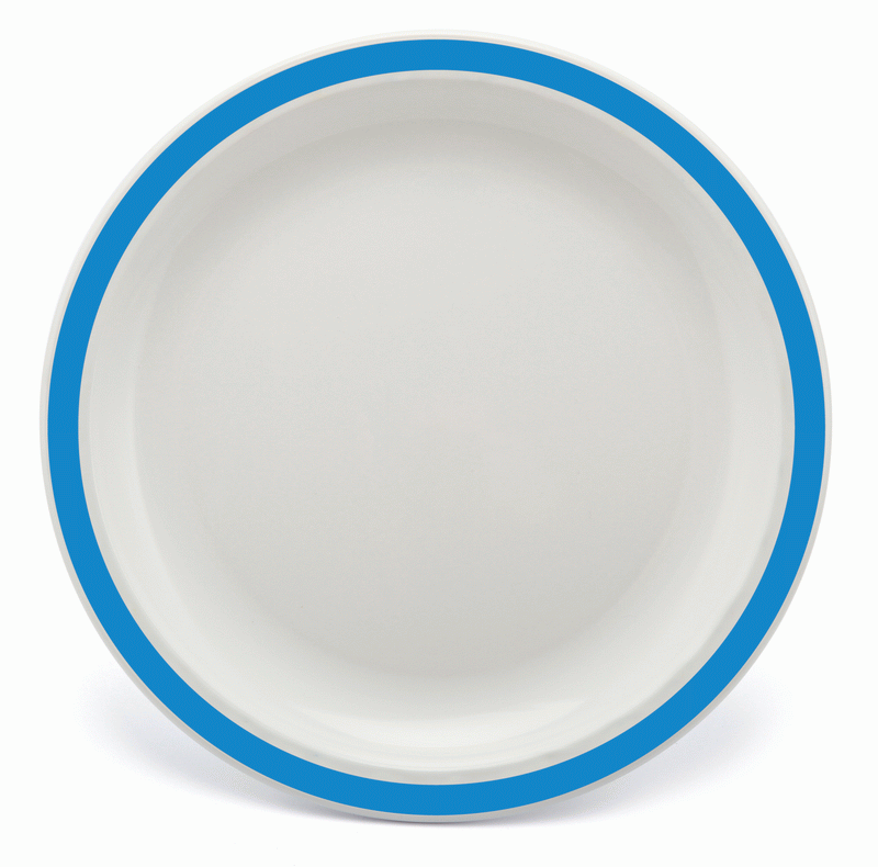 Small Duo Plate – 17cm – Solid Med Blue Colour Rim