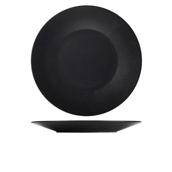 Luna Stoneware Black Wide Rim Plate 30.5cm/ 12" pack of 6