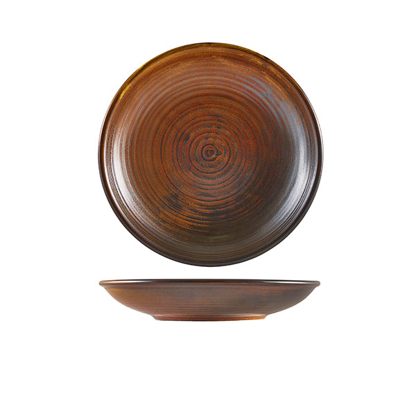 Terra Porcelain Rustic Copper Deep Coupe Plate 21cm pack of 6