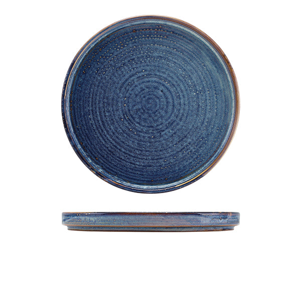 Terra Porcelain Aqua Blue Low Presentation Plate 25cm pack of 6