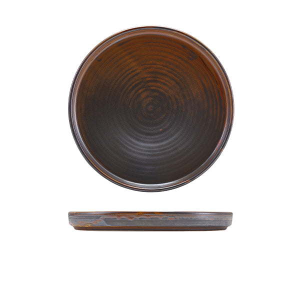 Terra Porcelain Rustic Copper Low Presentation Plate 21cm pack of 6