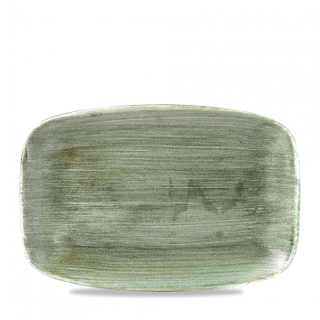 Stonecast Patina Burnished Green Oblong Chefs Plate 13 1/2" X 9 1/4" Box 6