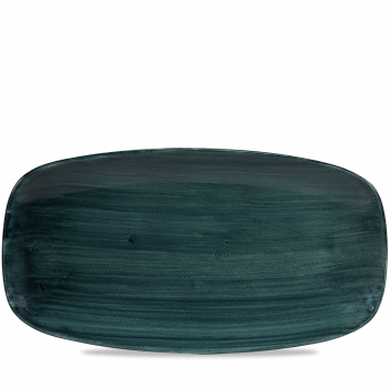 Stonecast Patina Rustic Teal Chefs Oblong Plate 13 7/8X7 3/8" Box 6