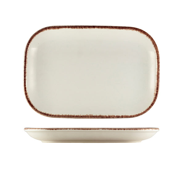 Terra Stoneware Sereno Brown Rectangular Plate 24 x 16.5cm pack of 12